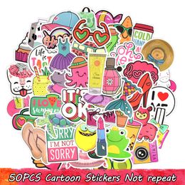 50Pcs Waterproof Girl Kawaii Pink Vinyl Stickers Bomb Water Bottle Motorcycle Car Luggage Suitcase Laptop Skateboard for Teens Girls DIY