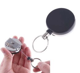 Retractable Metal Card Badge Holder Steel Recoil Ring Belt Clip Pull Key Chain metal buckle gift