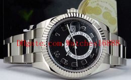 High Quality 42mm White Gold Sky-Dweller Black Arabic Dial 326939 Mechanical Automatic Mens Watch Mens Wristwatches