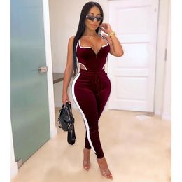 Autumn Spring Women's Set Velvet Bodysuit Pencil Pants Suit Two Piece Set Sexy Street Casual Fashion Tracksuit Outfit Purple XXL