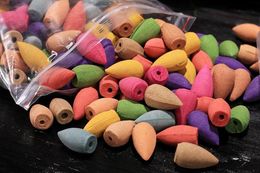 70 pcs/bag Hollow Backflow Incense Natural Rose Lavender Sandalwood Incense Cones