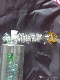 Multi - spiral faucet pots bongs accessories   , Glass Smoking Pipes Colourful mini multi-colors Hand Pipes Best Spoon glas