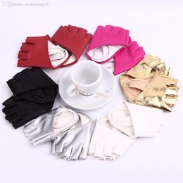 Fingerless Gloves Wholesale-Sexy Driving Show Pole Dance Half Finger Pu Leather Fingerless Glove Evening Sex