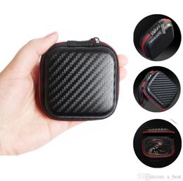 EVA Black Fibre Zipper Earbuds Hard Headphone Case Storage Carrying Pouch Bag SD Card Hold Earphone Box Portable Carry Headset Cover hot