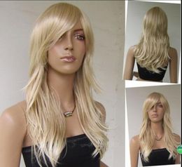 WIG shipping medium long blonde hair wigs wavy for women+wig