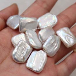 loose baroque pearls wholesale UK - Free Shipping Geometric Deformity Rectangle Shape Freshwater Pearls DIY Loose Beads Color Baroque Edison Natural Pearl 16-21mm Loose Beads