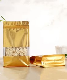 50pcs embossed gold eight edge sealing stand pouch packing bags zip lock food storage mylar coffee reclosed packaging bag