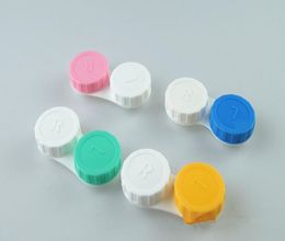 Popular Cheap Colorful Contact Lens Case lovely Colorful Dual Box Double Case Lens Soaking Case Epacket Free shipping