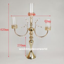 New Stayle Silver Candelabra& tall Clear Glass Candle Holder for wedding decoration decor0821