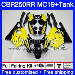Injection factory yellow Mold Body+Tank For HONDA CBR 250RR 250R CBR250RR 88 89 261HM.13 CBR 250 RR MC19 CBR250 RR 1988 1989 Fairings Kit