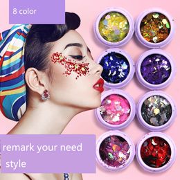 Holographic Sequins Glitter Shimmer Loose Powder Pigment Tattoo Glitter Makeup Body Glitter Festival Make Up Eye Shadow JXW177