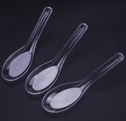 2000pcs/lot Party Wedding Supplies Disposable Plastic Tableware transparent plastic spoon Transparent Soup spoon 12cmx3.5cm