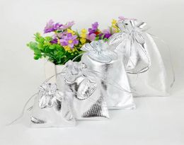 Silver Metallic Colour Organza Bag Jewellery Packaging Bag Wedding Favour Pouches & Drawstring Gift Bags