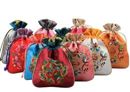 chinese jewelry bags Australia - 16.5x12CM jewelry bag,gift bag ,jewelry pouches,mixed color, silk bag handmade flower Chinese traditional style free shipping