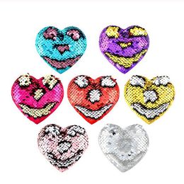 Fashion Cute Heart Design Scales Sequins Hair Bow Women Hairpins Girl Hair Clips Kids Headwear Accessories 2Color Change