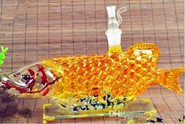 -Golden dragon fish pot Bongs de vidrio al por mayor Quemador de aceite Tubos de agua de vidrio Plataformas de aceite Fumar gratis