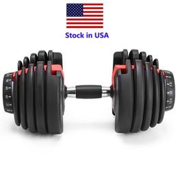 US STOCK, Weight Adjustable Dumbbell 5-52.5lbs Fitness Workouts Dumbbells tone your strength and build your muscles