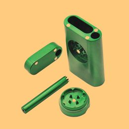 Colorful Aluminum Multifunction Dugout Herb Tobacco Grinder One Hitter Pipe Storage Box Case Kit Portable Innovative Design Smoking Tool