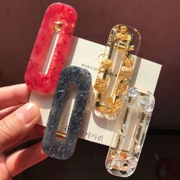 Simple Designer Acetic Acid Hairpin Hair Clips Acrylic Resin Barrettes Amber Side Clip Fashion Girls Jewelry