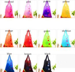 Nylon Portable Creative Strawberry Foldable Shopping Bag Reusable Eco-Friendly Shopping Bags Tote Super Market Bag Pouch