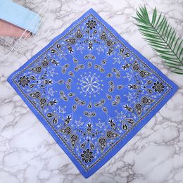 12PCS 55 * 55CM Pure Cotton Printed Square Scarf Sports Headscarves Handkerchief Outdoor Sports