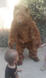 High-quality Real Pictures Deluxe brown bear mascot costume Mascot Cartoon Character Costume Adult Size free shipping