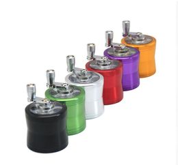 New Four-Layer Aluminum Alloy Side Concave Hand Smoke Grinder 50mm Multicolor Metal Smoke Grinder