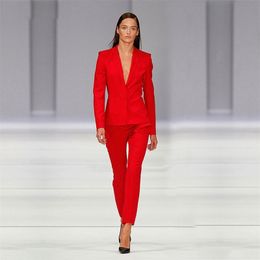 red suit set women's