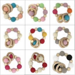 Ins Children Wooden Bracelets Infant Wooden Beads Teethers Beads Handmake Teething Bracelet Baby Natural Non-Toxic Toys Hot Sale TL107