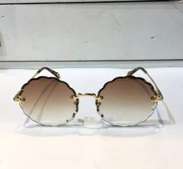 luxury- 142 Sunglass For Women Fashion Deisng CE142 Round Frameless UV400 Len Summer Style Adumbral Butterfly Designer Face Come With Case