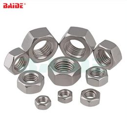 DIN934 M1.2 M1.6 M2 M2.5 M3 M4 M5 M6 M8 M10 M12 M14 M16 M18 M20 304 Stainless Steel A2-70 Metric Thread Hex Nut Hexagon Nuts 5000pcs/lot