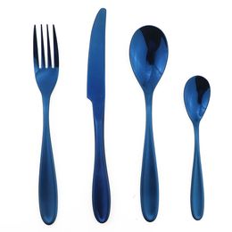24Pcs/set Black Cutlery Set Dinnerware Tableware Silverware Sets Stainless Steel Dinner Knife and Fork