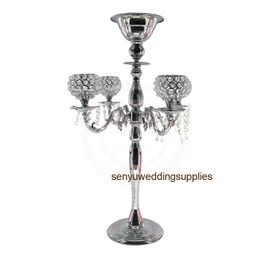 Five arms Gold or Silver 30''tall Candle Holder candelabra for wedding table Centrepieces decoration senyu0217