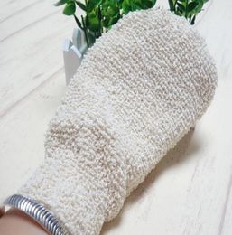 300pcs Bath Brushes Beige Linen Body Cleaning Shower Gloves Exfoliating Glove mitten Fingers