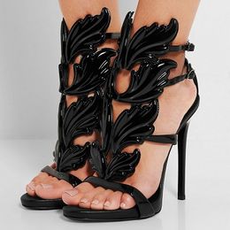 nuovi sandali estivi Rome Street pat Wings fiamma tacchi alti scarpe da sposa foglia scarpe da donna con pompa di alta qualità