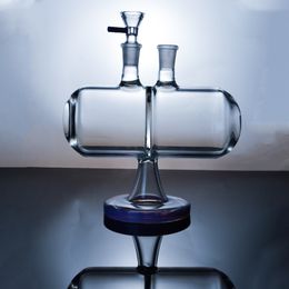 Newest Invertible Gravity Glass Bongs Infinity Waterfall Water Pipes Unique Dab Rigs With 14mm Joint Thick Oil Rigs Purple Green XL-2061