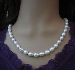 11-12mm South Seas White Pearl Necklace 18inch Beaded Necklaces 14k Gold Clasp