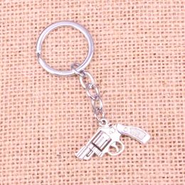 New Keychain 29*22mm pistol revolver gun Pendants DIY Men Car Key Chain Ring Holder Keyring Souvenir Jewellery Gift