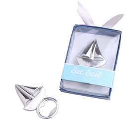 Silver Sailing Sail Boat Bottle Opener Openers Metal Beer Drink Accessory Sailboat for Wedding Birthday Party gift Favour LX1425