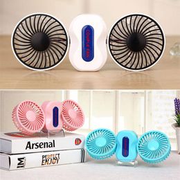 Mini Portable Couple Fans Foldable Fan Air Cleaning Cooling 350 Degree Rotation 2 in 1 Third Gear Adjustment ABS Electronic Components