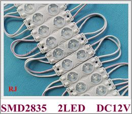 LED light module injection DC12V 54mm x 16mm SMD 2835 2 LED 1W 140lm with diffuse lens 170 degree emitting angle aluminum PCB