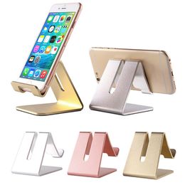 Universal Mini Portable Cellphone Holders Aluminium Alloy Holder Mobile Phone Bracket Charging Lazy Mounts Metal Stand for IPhone Samsung Huawei Smartphones