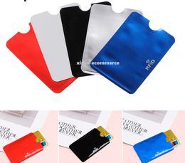 RFID Words Printing RFID Blocking Sleeve Credit Card Protector Aluminum Safety Sleeve Shield Holder Rfid Card Sleeve For NFC 13.56MHZ Card