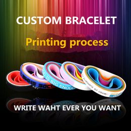 Custom Silicone Bracelet Popular Silicone Wristband for kids adult Youth ID Customized Priting Sports bileklik Bangles