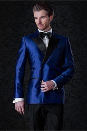 Cheap And Fine Double-Breasted Groomsmen Peak Lapel Groom Tuxedos Men Suits Wedding/Prom Best Man Blazer ( Jacket+Pants+Tie) M71