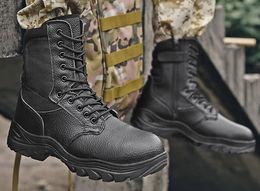 leather high gang steel head anti pressure military boots anti puncture tactical boots wear resistant combat training sneaker yakuda local online store