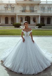 Said Mhamad Sexy 2019 New Dresses Lace Applique Off Shoulder Backless Court Train Wedding Dress Bridal Gowns Vestidos