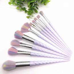 Rainbrow Makeup Brushes Set 10PCS Set Brush Makeup Brushes يضع فان المروحة أدوات ماكياج المهنية