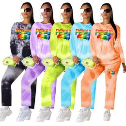 Women Big Lip gradient Tracksuit Hoodie Long Sleeve pullover Tops Holes Pants Trousers Two Pieces Outfits set Casual Sport Suit LJJA2767