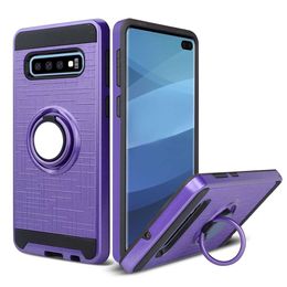 For Samsung Galaxy S10 Plus Lite Ring KickStand Dual Layer Resistant Magnetic Back Cover Case Free DHL Shipping